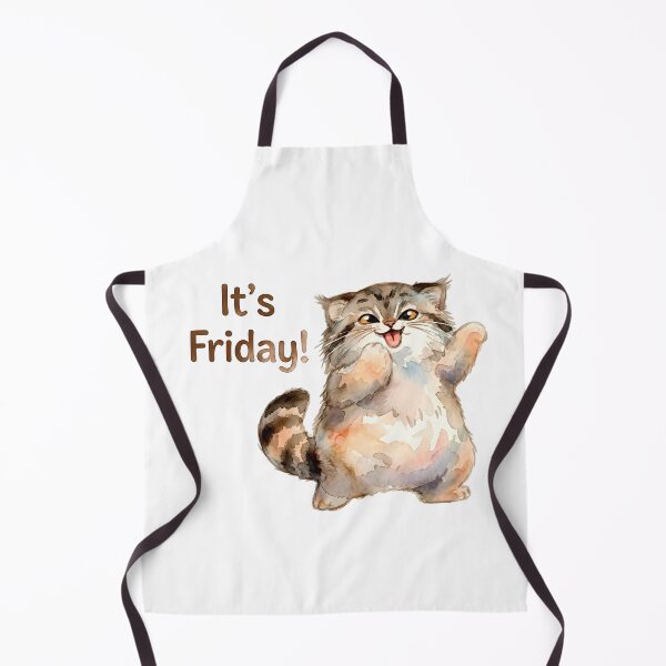 Item preview, Cute Happy Pallas Cat It's Friday Watercolor designed and sold by PawtopiaArt.