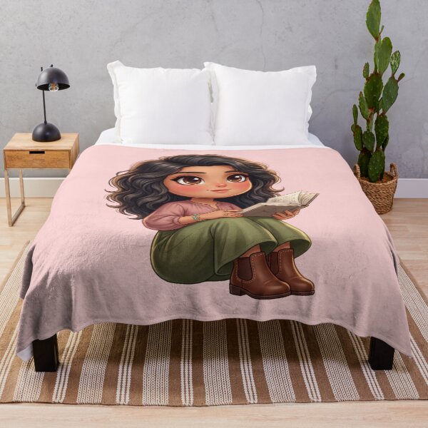 Item preview, Cozy Boho Chibi Girl Reading A Book designed and sold by taogiauco.