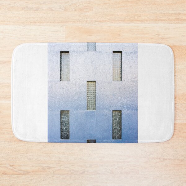 Item preview, Blue Textured Wall With Vertical Glass Windows Creating Modern Geometric Pattern designed and sold by Nmallia.