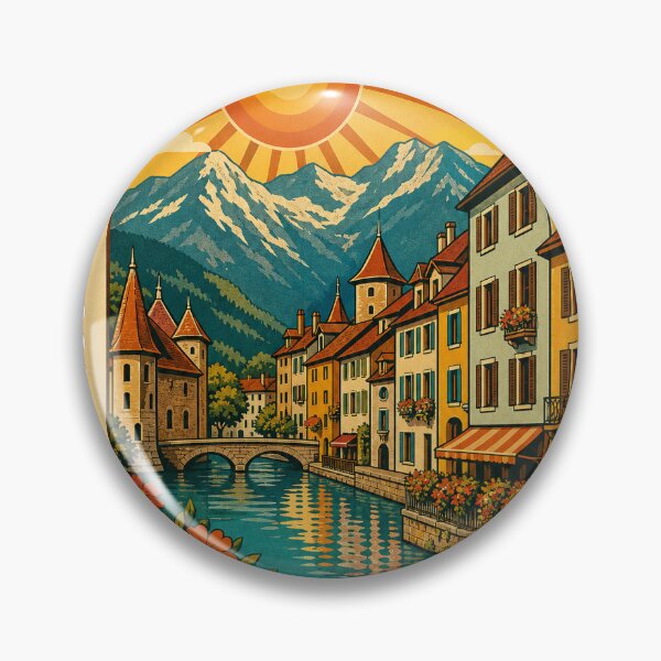 Item preview, Annecy France Travel Souvenir Stamp Art designed and sold by VisualArtsOasis.