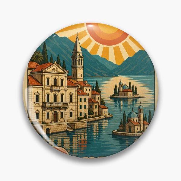 Item preview, Perast Montenegro Travel Souvenir Stamp Art designed and sold by VisualArtsOasis.