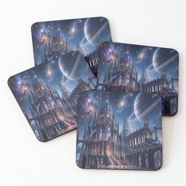 Item preview, Cosmic Gothic Cathedral and Planet Space Art designed and sold by AfresStudio.