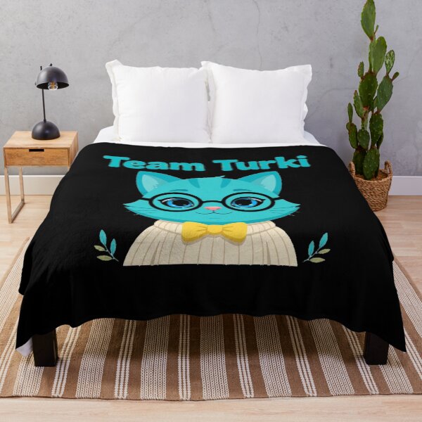 Item preview, Team Turki Turquoise Cat with Glasses designed and sold by Turki & Tres Colores.