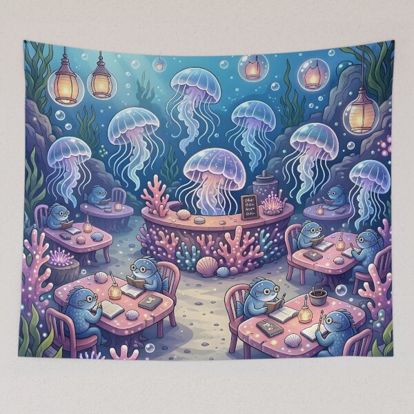 Item preview, Bioluminescent Jellyfish Underwater Cafe designed and sold by Herodestroyer.