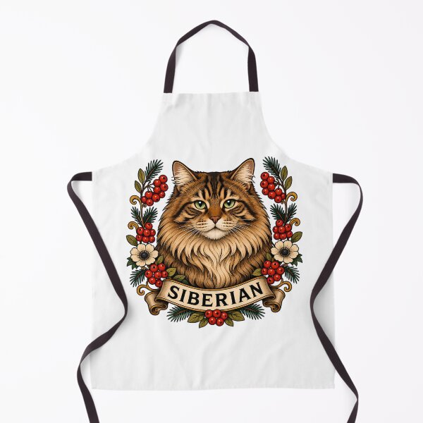 Item preview, Siberian Cat Vintage Forest Tattoo Art designed and sold by Old's Cool Cat Studio.