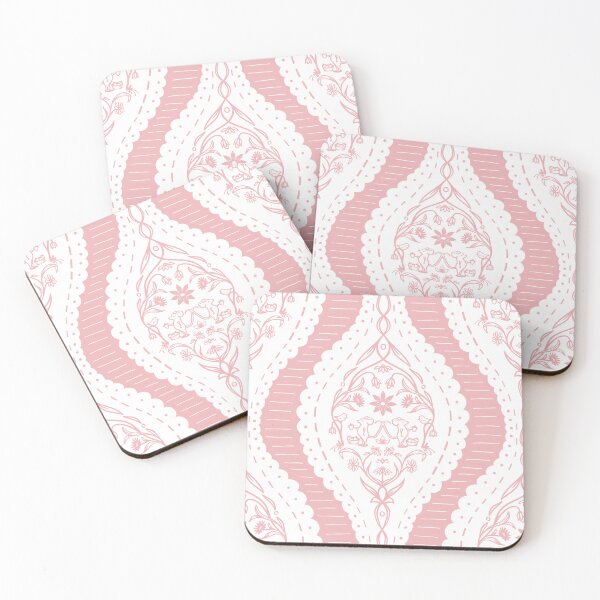 Item preview, Whimsical Pink Mouse Damask Pattern designed and sold by Flora-and-Fable.
