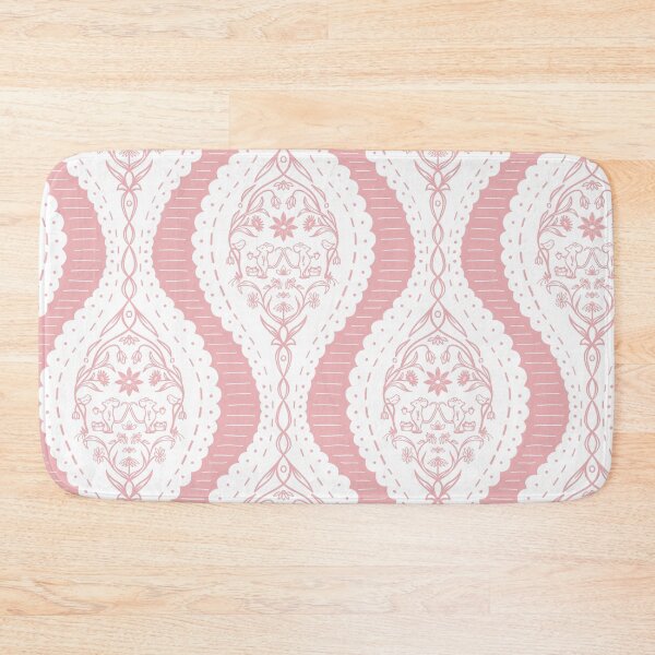 Item preview, Whimsical Pink Mouse Damask Pattern designed and sold by Flora-and-Fable.