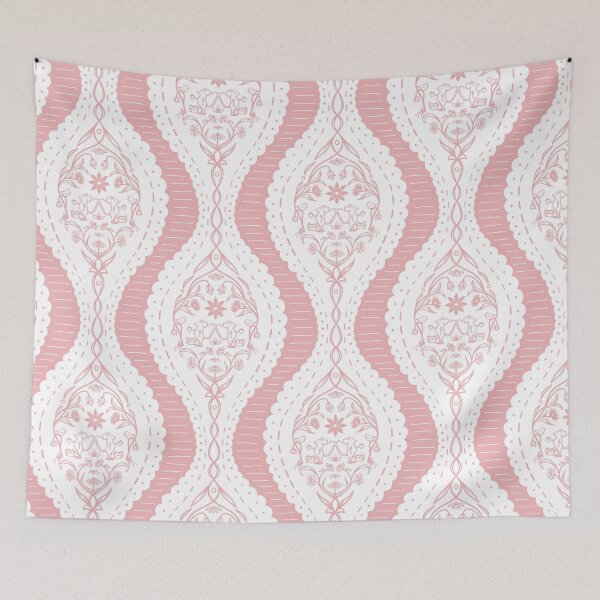 Item preview, Whimsical Pink Mouse Damask Pattern designed and sold by Flora-and-Fable.