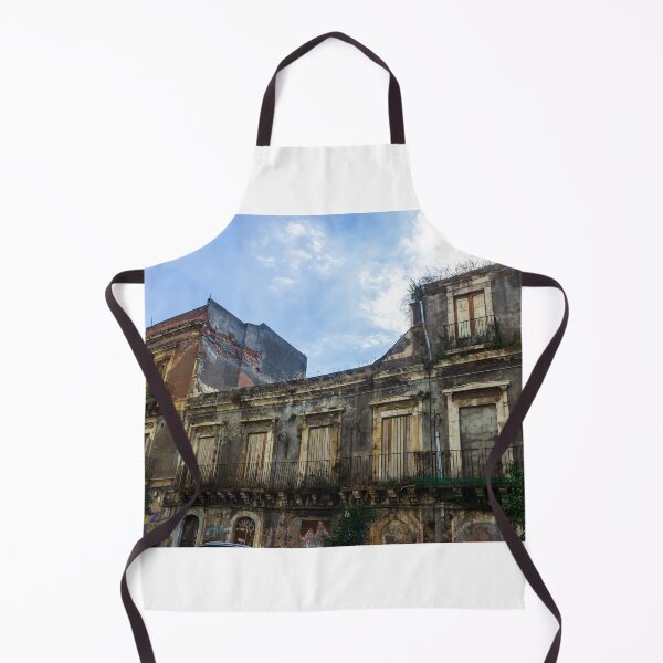 Item preview, Abandoned Historic Building With Crumbling Facade And Graffiti In Urban Street Scene designed and sold by Nmallia.