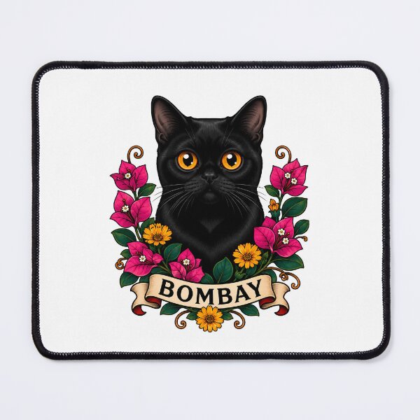 Item preview, Bombay Cat Vintage Floral Tattoo Art designed and sold by Old's Cool Cat Studio.
