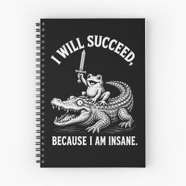 Item preview, crocodile I Will Succeed Funny Motivational Frog Art designed and sold by ROUX-ART.