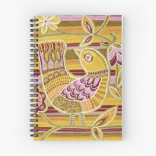 Item preview, Mustard Folk Bird Botanical Pattern designed and sold by Fani*.