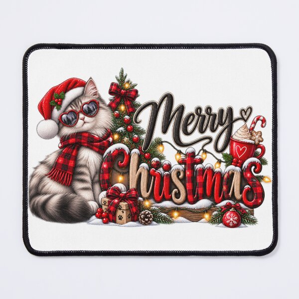 Item preview, Cute Christmas Cat Cozy Holiday Design designed and sold by Wild Ink Studio by Barbara.