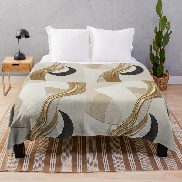 Item preview, Modern Gold Black Beige Abstract Wall Art designed and sold by TOOBIC.