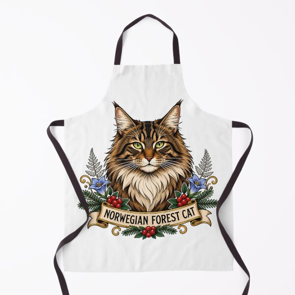 Item preview, Norwegian Forest Cat Vintage Tattoo Art designed and sold by Old's Cool Cat Studio.