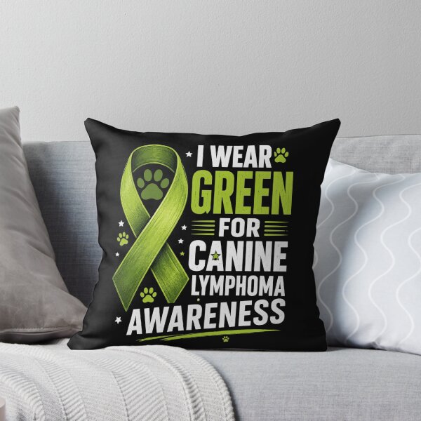 Item preview, green ribbon canine lymphoma awareness paw print graphic designed and sold by ROUX-ART.