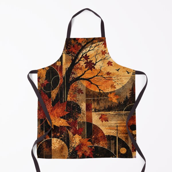 Aperçu de l'œuvre Autumn in Orbit — Abstract Fall Leaves Art créée et vendue par My Redbubble Shop.