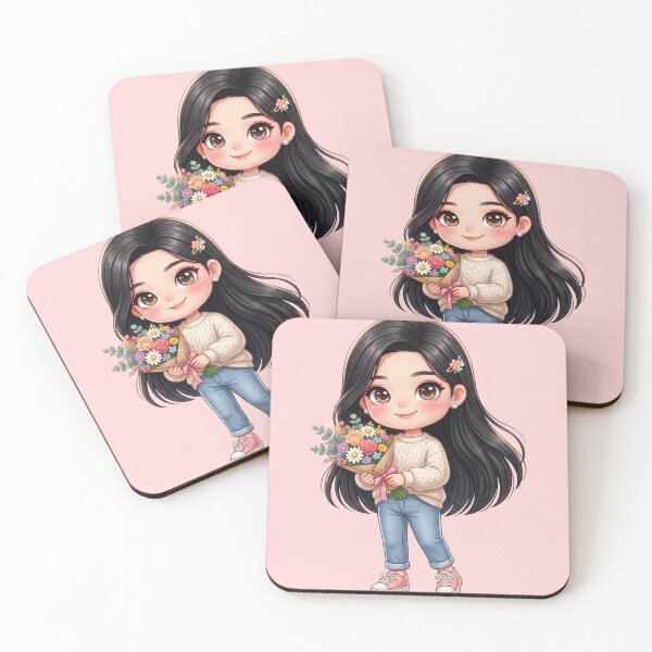 Item preview, Sweet Chibi Girl With Spring Flower Bouquet designed and sold by taogiauco.