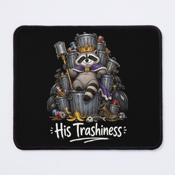 Item preview, trash king raccoon with crown and trash cans designed and sold by ROUX-ART.
