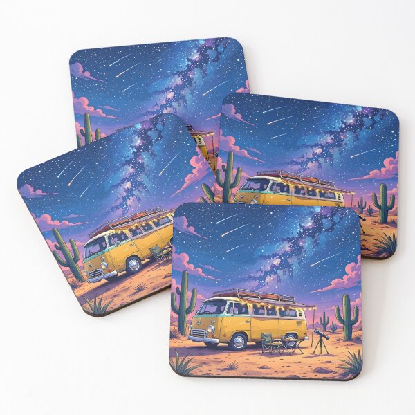 Item preview, Yellow Camper Van Desert Stargazing Milky Way designed and sold by Herodestroyer.