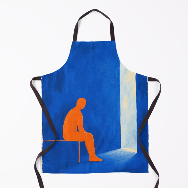 Aperçu de l'œuvre « En attendant le jour » — Art figuratif émotionnel bleu et orange créée et vendue par Moodzu.