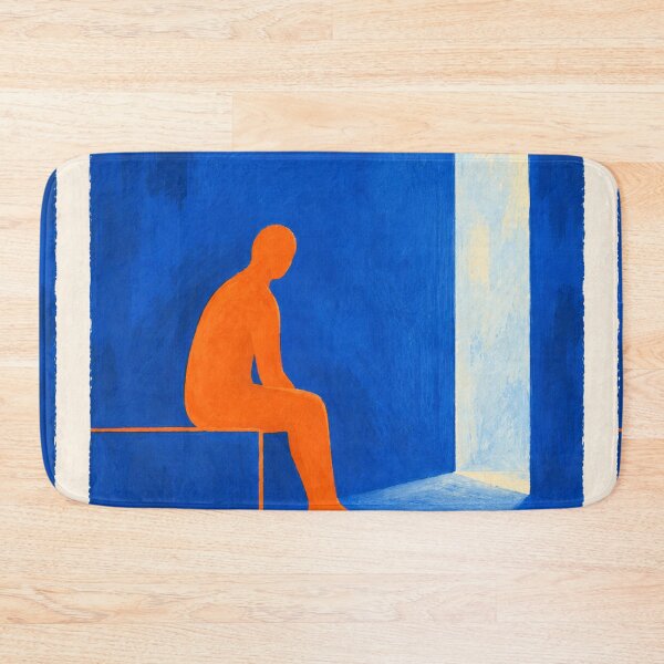Item preview, 'Waiting for Day' — Blue & Orange Emotional Figurative Art designed and sold by Moodzu.