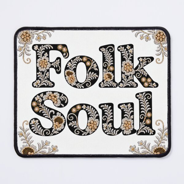 Item preview, Folk Soul Floral Embroidery Typography designed and sold by DansCreations42.