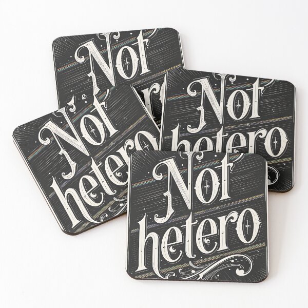 Item preview, Retro “Not Hetero” LGBTQ Pride Typography Poster designed and sold by ZhivanCrimson.