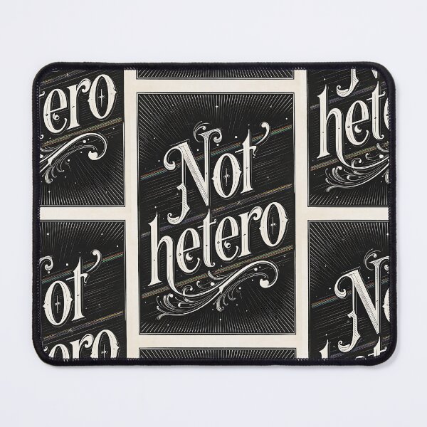 Item preview, Retro “Not Hetero” LGBTQ Pride Typography Poster designed and sold by ZhivanCrimson.