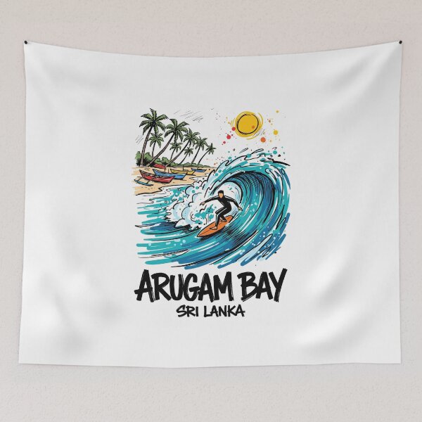Item preview, Arugam Bay Surfing Wave Sri Lanka Art designed and sold by Merch by Das Design Studio.