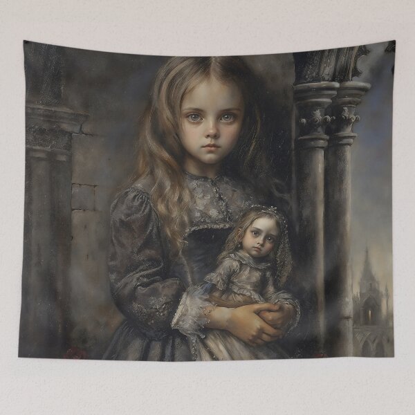 Item preview, Gothic Girl Holding Haunted Doll designed and sold by DarkHolyQueen.