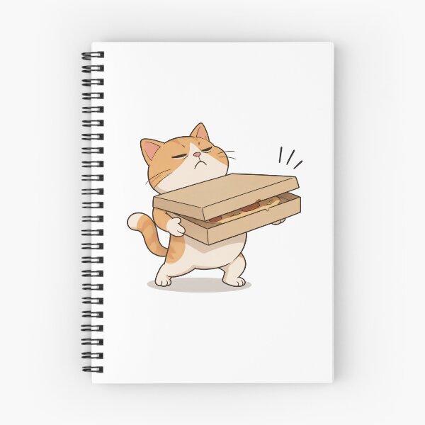 Item preview, Funny Cat Carrying Giant Pizza Box | Cute Food Lover Cat designed and sold by Catchy-Couture.