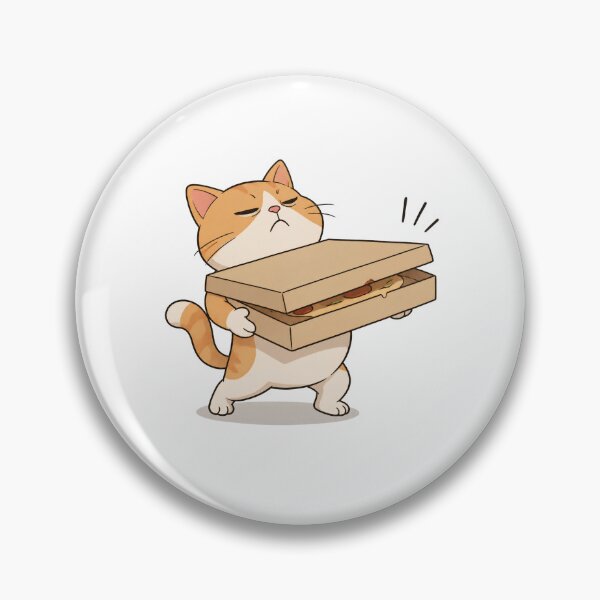 Item preview, Funny Cat Carrying Giant Pizza Box | Cute Food Lover Cat designed and sold by Catchy-Couture.