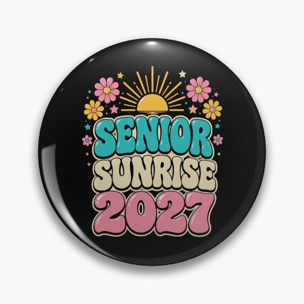Item preview, senior sunrise 2027 colorful retro floral sunset art designed and sold by ROUX-ART.