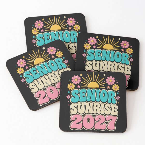 Item preview, senior sunrise 2027 colorful retro floral sunset art designed and sold by ROUX-ART.