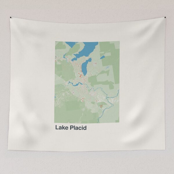 Item preview, Lake Placid Minimalistic Map Art designed and sold by MapsNerd.