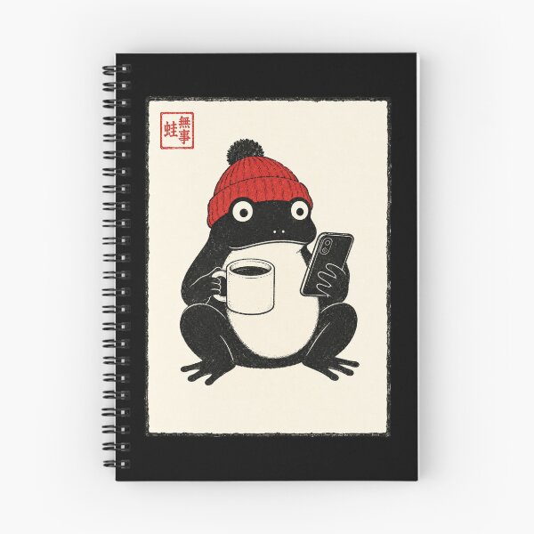 Item preview, frog Cozy Winter Coffee and Phone Illustration designed and sold by ROUX-ART.