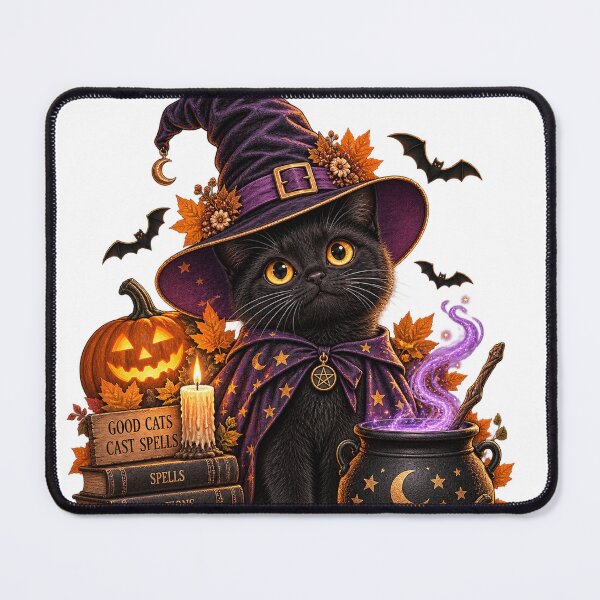 Item preview, Black Cat Witch – Cute Witchy Cat Halloween designed and sold by Nexavri Art.