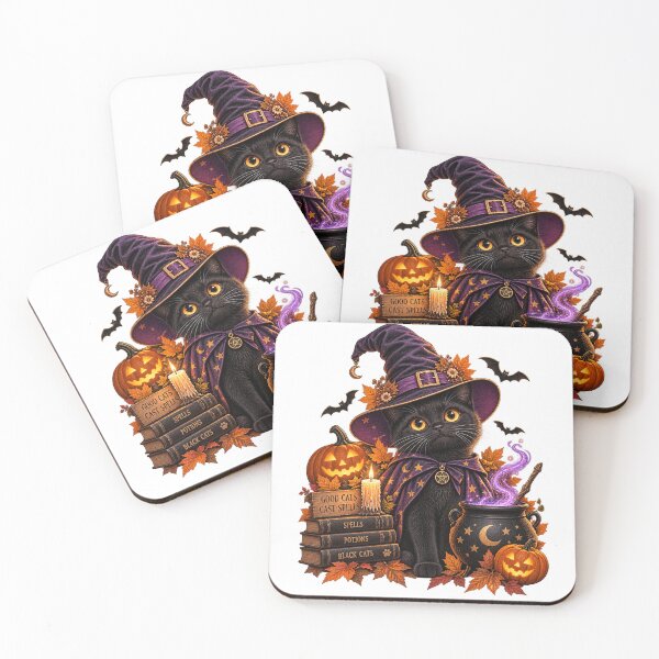 Item preview, Black Cat Witch – Cute Witchy Cat Halloween designed and sold by Nexavri Art.