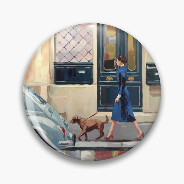 Item preview, Vintage European Travel Art Print Blue Dress Red Shoes Car designed and sold by CARRAANN.