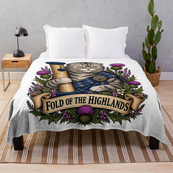 Item preview, Highland Paws Scottish Warrior Cat Traditional Tattoo designed and sold by Old's Cool Cat Studio.