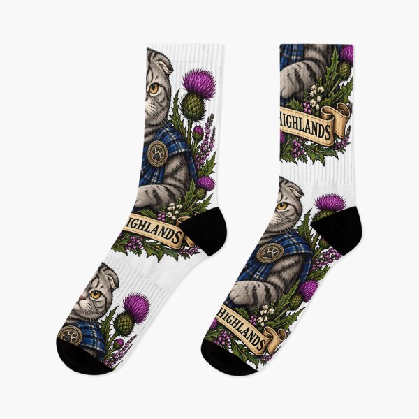 Item preview, Highland Paws Scottish Warrior Cat Traditional Tattoo designed and sold by Old's Cool Cat Studio.