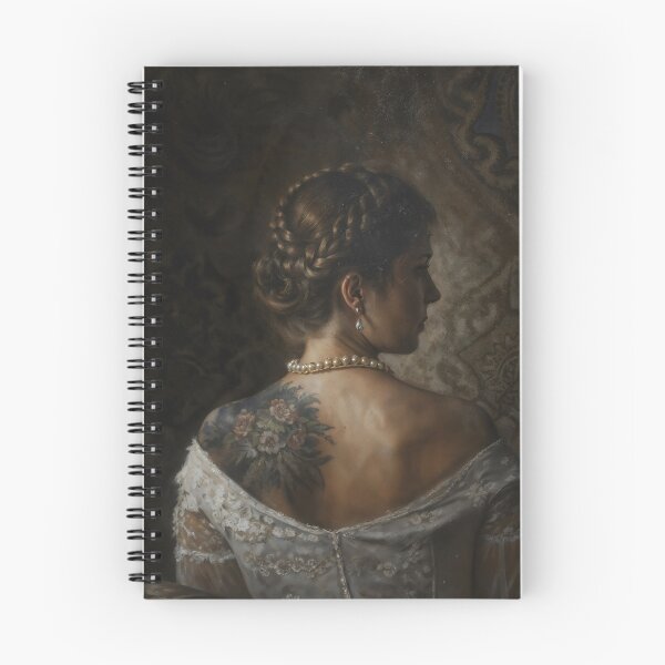 Item preview, Gothic Woman With Back Floral Tattoo Painting designed and sold by DarkHolyQueen.