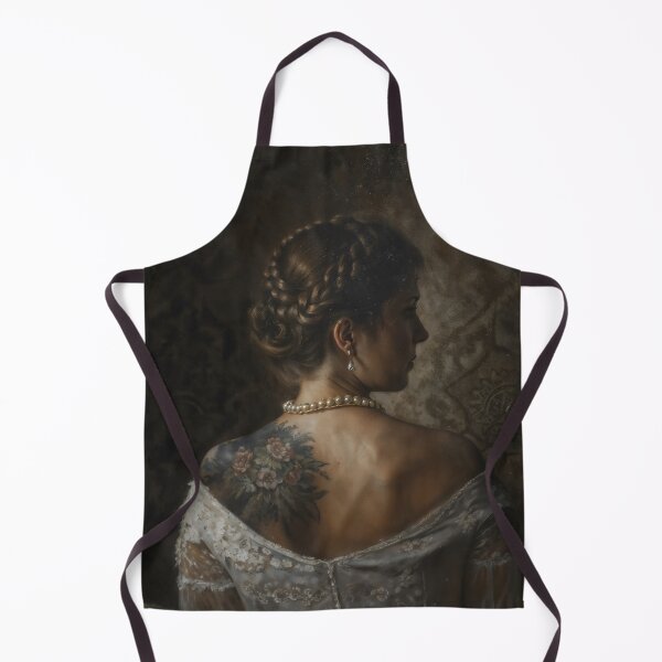 Item preview, Gothic Woman With Back Floral Tattoo Painting designed and sold by DarkHolyQueen.