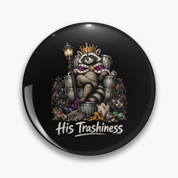 Item preview, Raccoon King Trash Humor Crowned Street Style Art designed and sold by ROUX-ART.