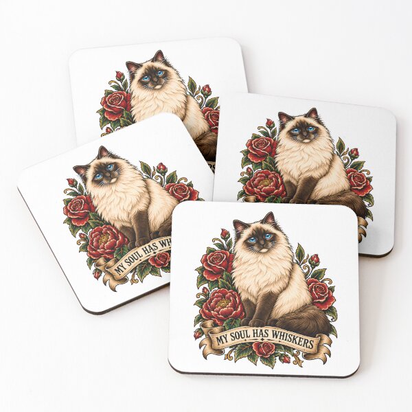 Item preview, My Soul Has Whiskers Siamese Traditional Tattoo Art designed and sold by Old's Cool Cat Studio.