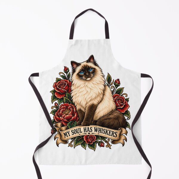 Item preview, My Soul Has Whiskers Siamese Traditional Tattoo Art designed and sold by Old's Cool Cat Studio.