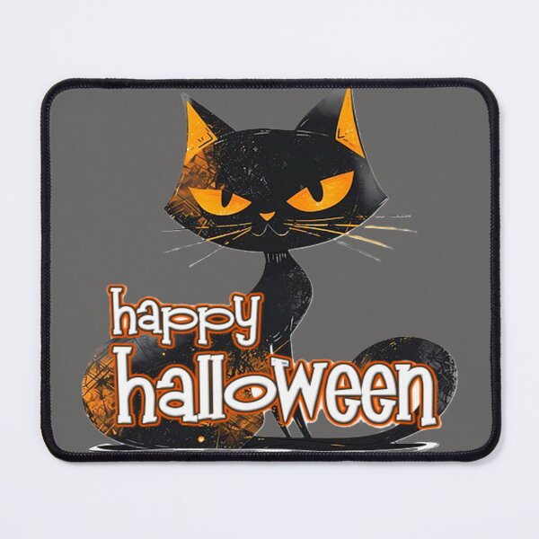 Item preview, happy halloween black orange cat colorful halloween design designed and sold by SmashingDeals.