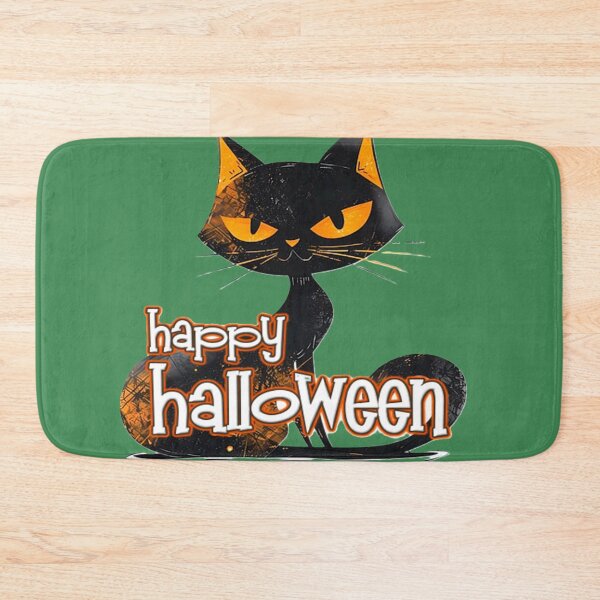Item preview, happy halloween black orange cat colorful halloween design designed and sold by SmashingDeals.