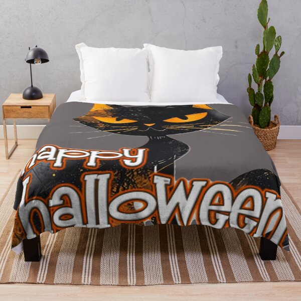 Item preview, happy halloween black orange cat colorful halloween design designed and sold by SmashingDeals.